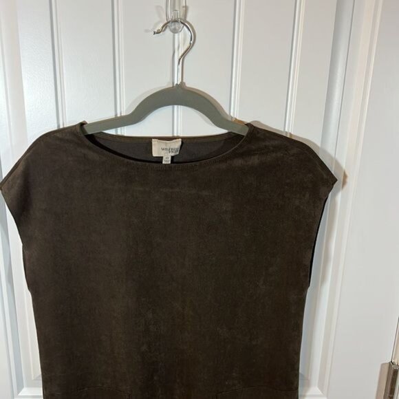 Artiza Wilfred Free Nori brown faux suede dress size XS sheath dress mini - Picture 2 of 8